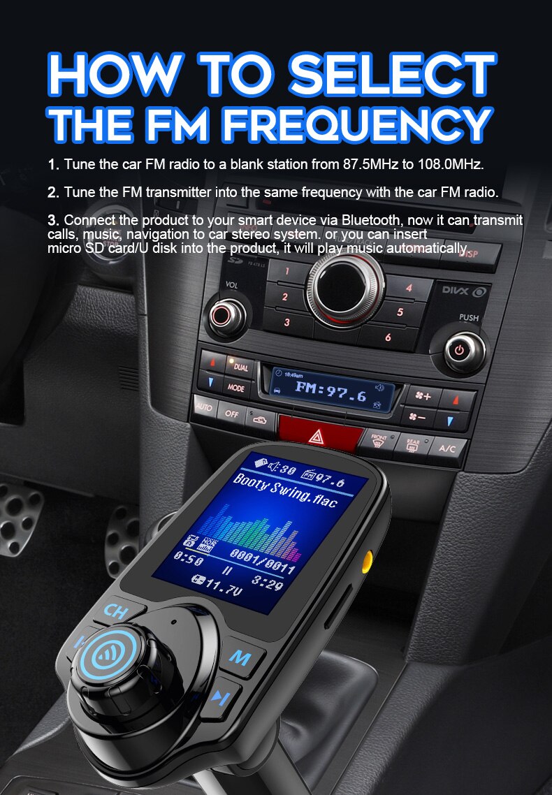 CDEN car multimedia player color screen car mp3 player fm transmitter U disk / TF music Bluetooth Car Kit car charger