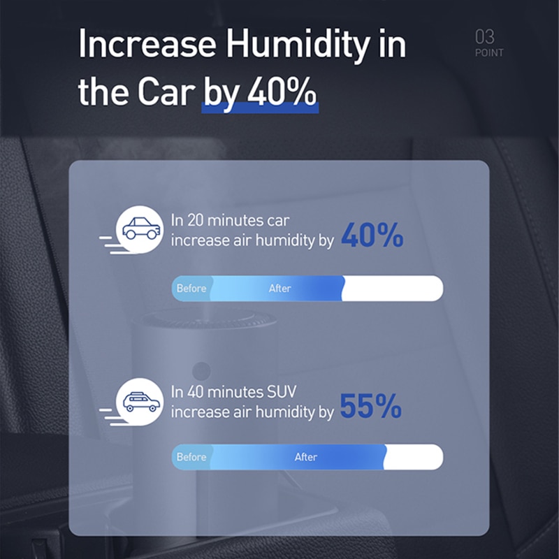 Baseus Car Air Humidifier Aluminium Alloy 300mL With LED Light For Auto Armo Home Office Accessories Car Air Humidifier Baseus Car Air Humidifier Aluminium Alloy 300mL With LED Light For Auto Armo Home Office Accessories Car Air Humidifier