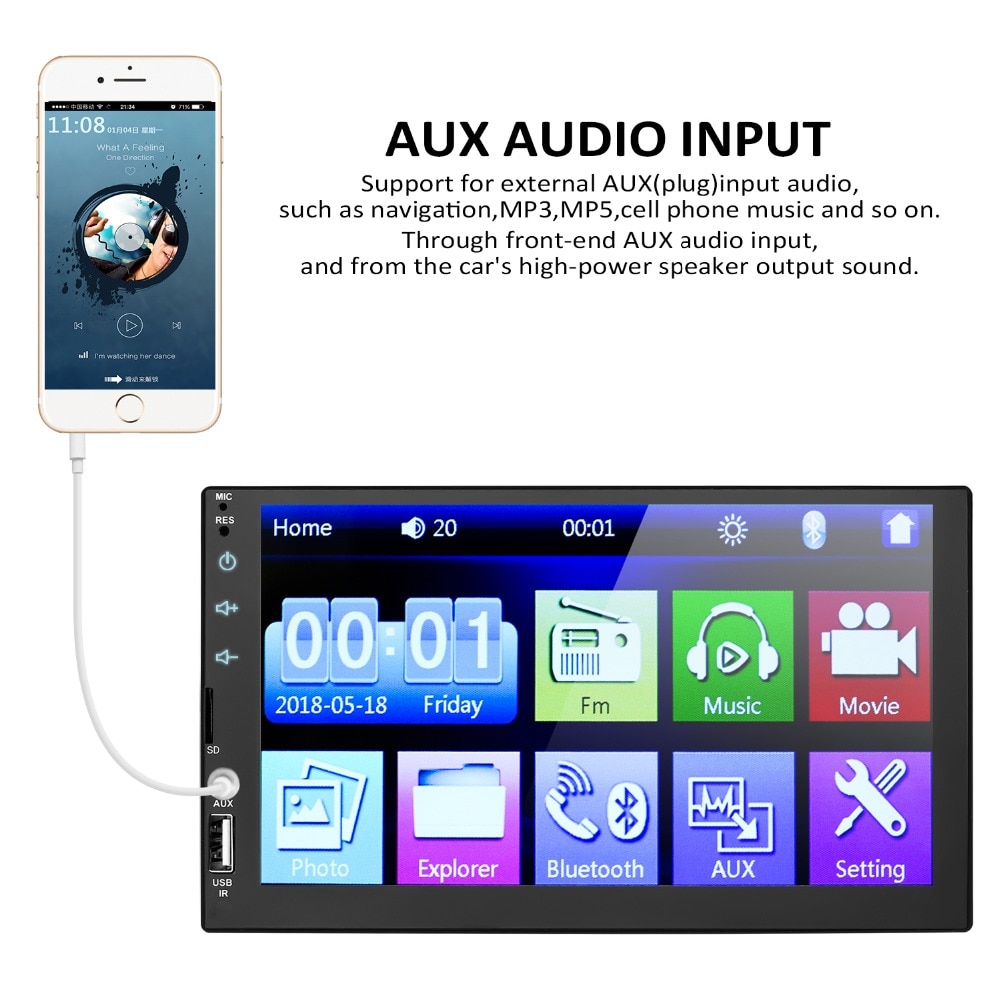 2 Din High Quality Car Radio 7 inch HD Auto Multimedia Player 2 DIN full touch screen Autordio audio Car Stereo BT TF USB FM 2 Din High Quality Car Radio 7 inch HD Auto Multimedia Player 2 DIN full touch screen Autordio audio Car Stereo BT TF USB FM