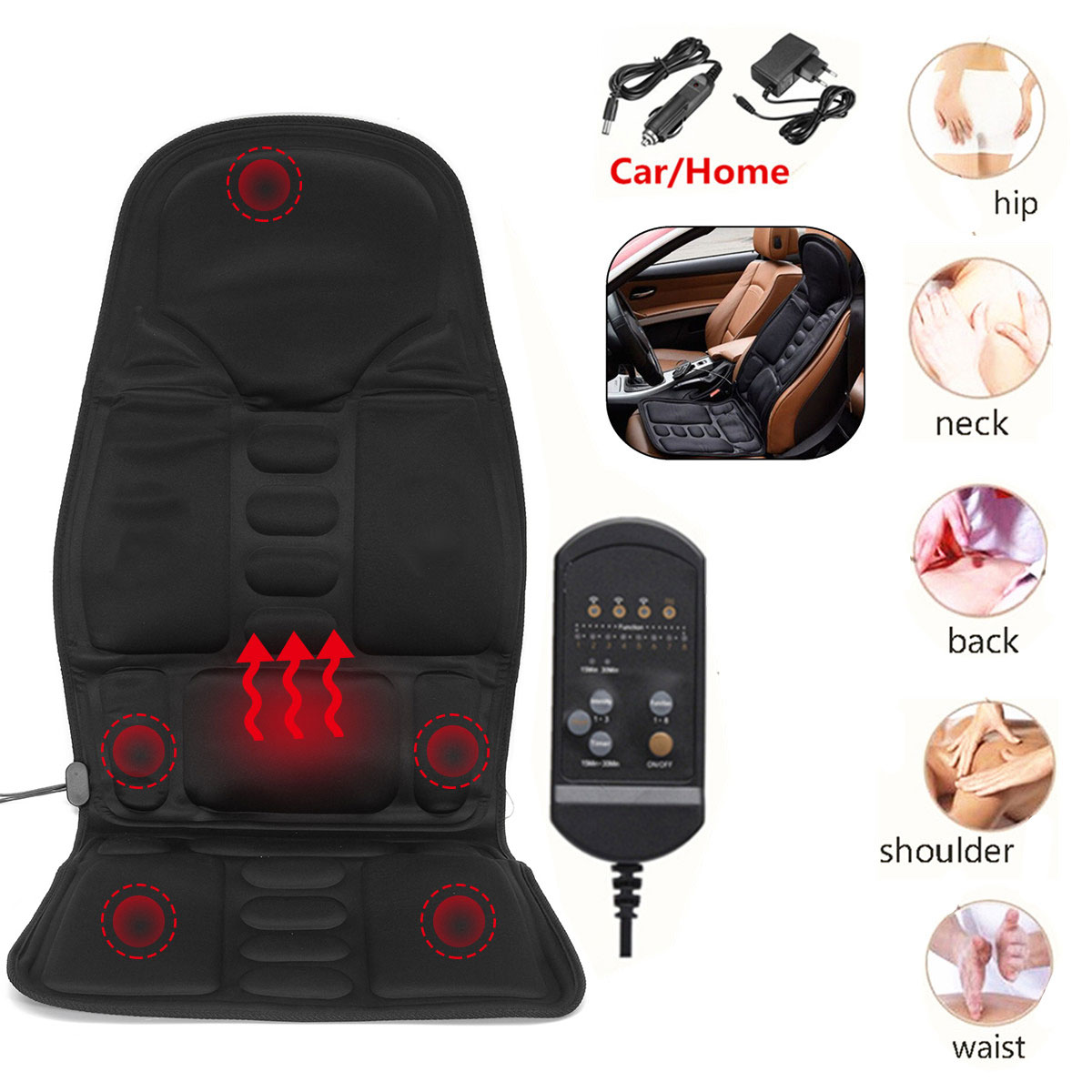 Multifunctional Car Chair Body Massage Heat Mat Seat Cover Cushion Neck Pain Lumbar Support Pad Back Massager Multifunctional Car Chair Body Massage Heat Mat Seat Cover Cushion Neck Pain Lumbar Support Pad Back Massager