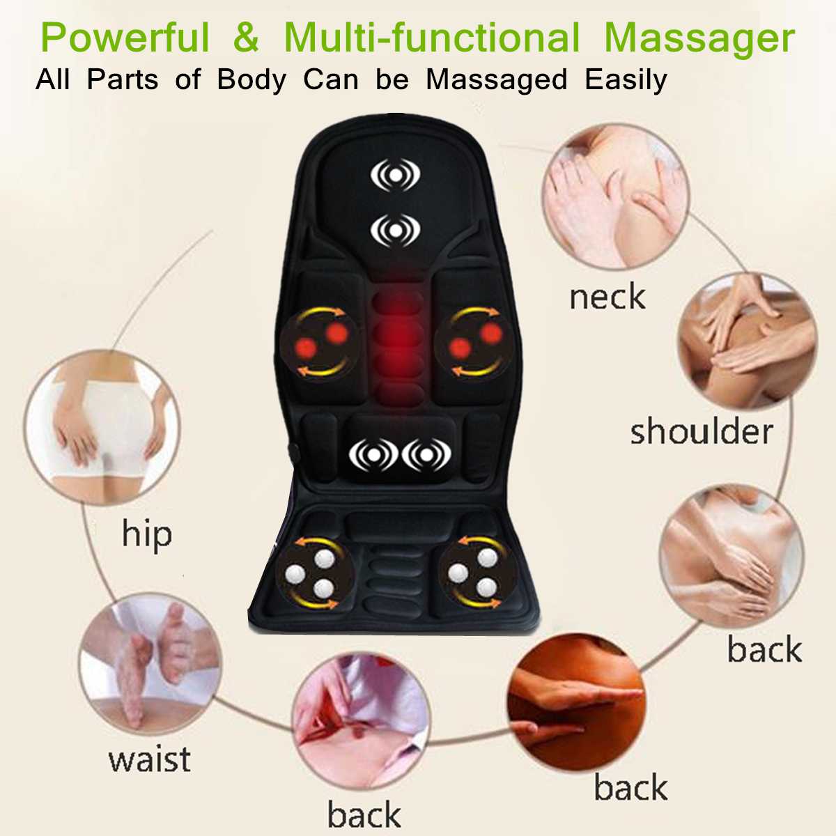 Multifunctional Car Chair Body Massage Heat Mat Seat Cover Cushion Neck Pain Lumbar Support Pad Back Massager Multifunctional Car Chair Body Massage Heat Mat Seat Cover Cushion Neck Pain Lumbar Support Pad Back Massager