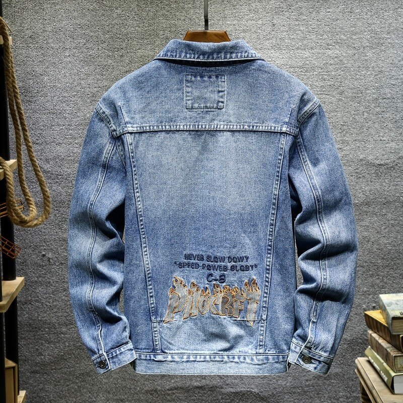 Fashion Men Denim Jacket Jeans Two Piece Set Autumn Slim Fit Matching Sets Casual Streetwear Winter Fleece Lining Cowboy Outfits