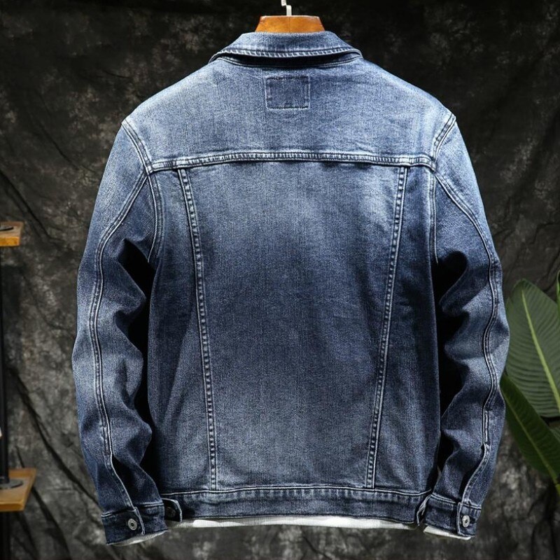 Fashion Men Denim Jacket Jeans Two Piece Set Autumn Slim Fit Matching Sets Casual Streetwear Winter Fleece Lining Cowboy Outfits