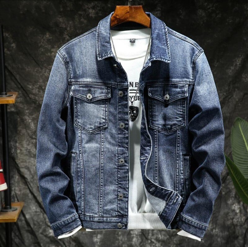 Fashion Men Denim Jacket Jeans Two Piece Set Autumn Slim Fit Matching Sets Casual Streetwear Winter Fleece Lining Cowboy Outfits