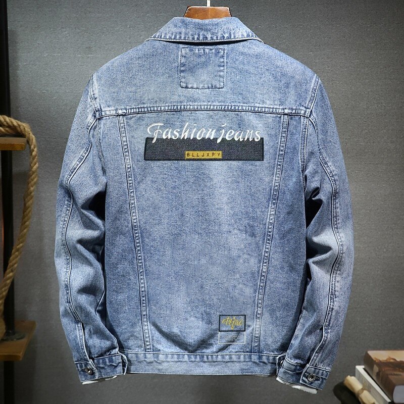 Fashion Men Denim Jacket Jeans Two Piece Set Autumn Slim Fit Matching Sets Casual Streetwear Winter Fleece Lining Cowboy Outfits