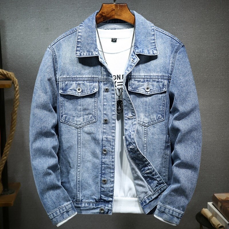 Fashion Men Denim Jacket Jeans Two Piece Set Autumn Slim Fit Matching Sets Casual Streetwear Winter Fleece Lining Cowboy Outfits
